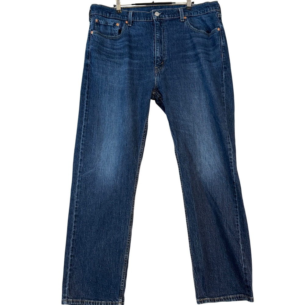 Levis 505 Regular Fit Straight Leg Jeans Mens 40x32 Dark Wash Blue Denim Classic